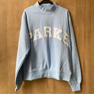 Parke Light Blue Mock Neck Sweatshirt